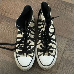 Converse Black and White Zebra Print Sneakers